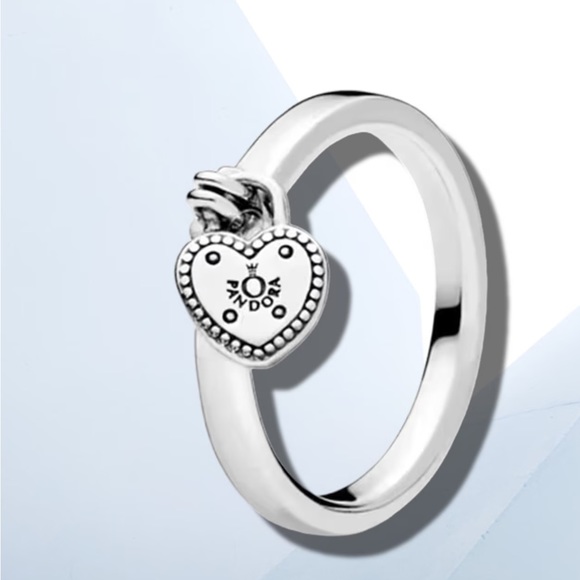 Pandora ALE Heart Padlock Ring Size 8 - Picture 7 of 7